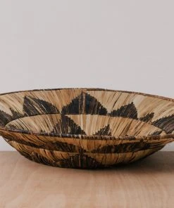 KAZI Home Goods Banana Bark And Raffia Jumbo Wall Bowl