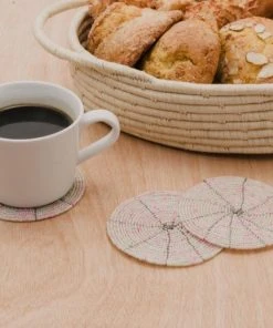 KAZI Beaded Soft Pink + Pearl Coasters