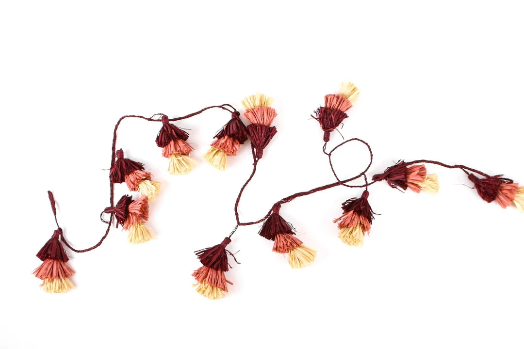 KAZI Berry Ombre Tasseled Garland Home Goods 1 KAZI Berry Ombre Tasseled Garland Home Goods