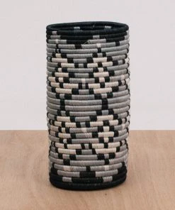 KAZI Black + Gray Tofali Vase