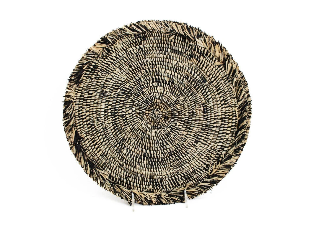 KAZI Home Goods Black Heathered Large Fringed Wall Charger 1 KAZI Home Goods Black Heathered Large Fringed Wall Charger