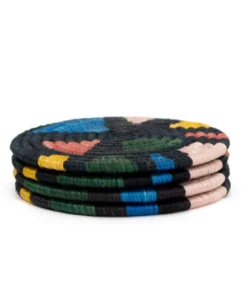 KAZI Black + Neon Mosaic Coasters Home Goods