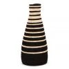 KAZI Black Striped Tall Vase Fair Trade