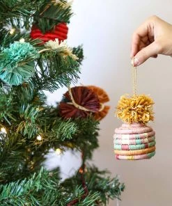 KAZI Best Sellers Blossom Pom Pom Basket Ornament