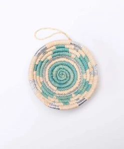 KAZI Blue + Silver Metallic Basket Ornament