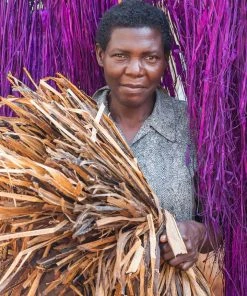 KAZI Burgundy Fringed Raffia Coasters 5 KAZI Burgundy Fringed Raffia Coasters