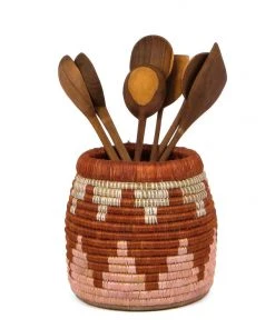 KAZI Home Goods Clay + Dusty Peach Kitchen Utensil Holder