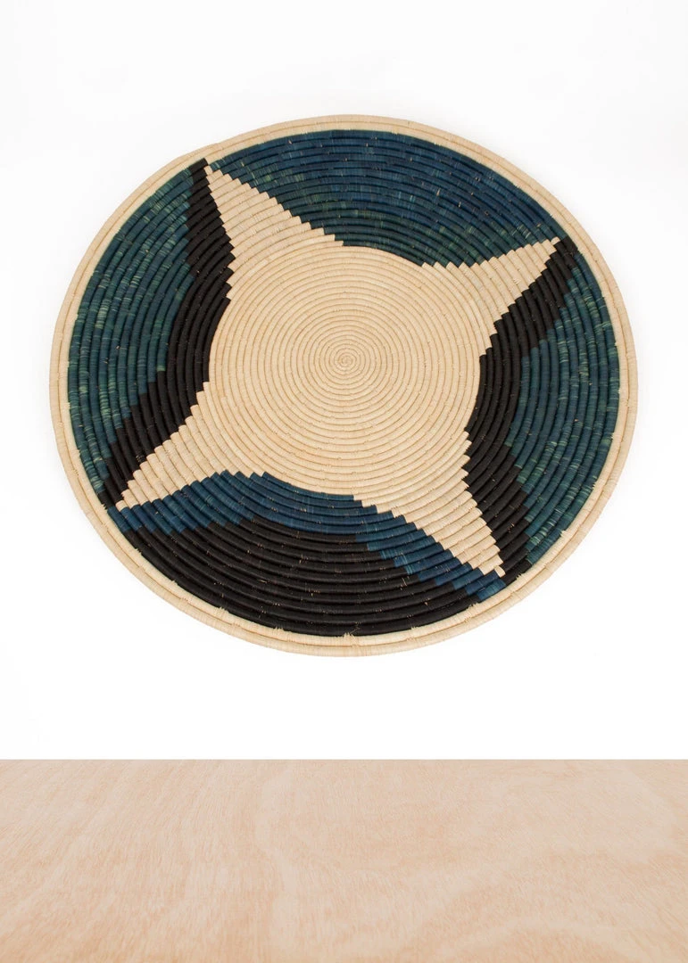 KAZI Cool Color Blocked Jumbo Raffia Wall Plate Home Goods 1 KAZI Cool Color Blocked Jumbo Raffia Wall Plate Home Goods