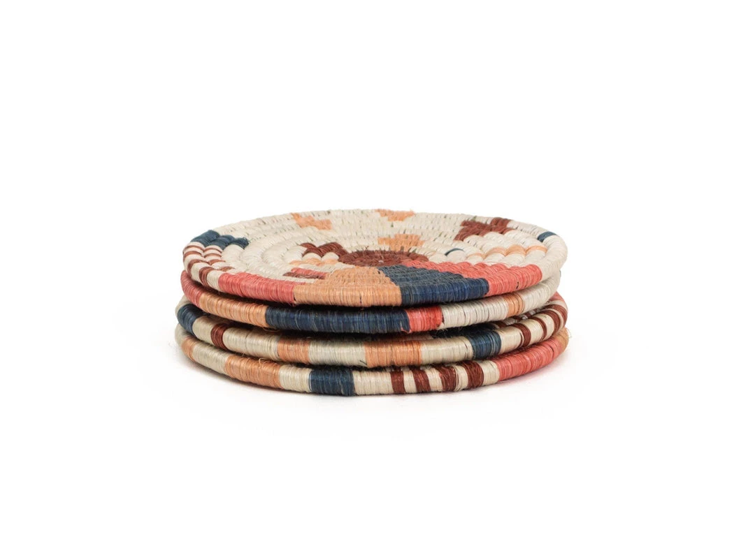 KAZI Coral Biko Coasters Home Goods 2 KAZI Coral Biko Coasters Home Goods