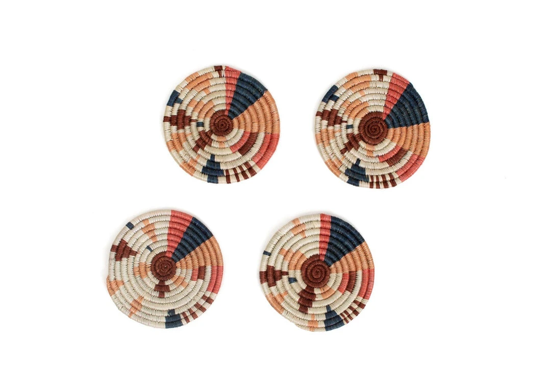 KAZI Coral Biko Coasters Home Goods 1 KAZI Coral Biko Coasters Home Goods