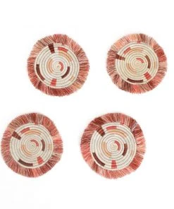 KAZI Coral Geo Fringed Coasters