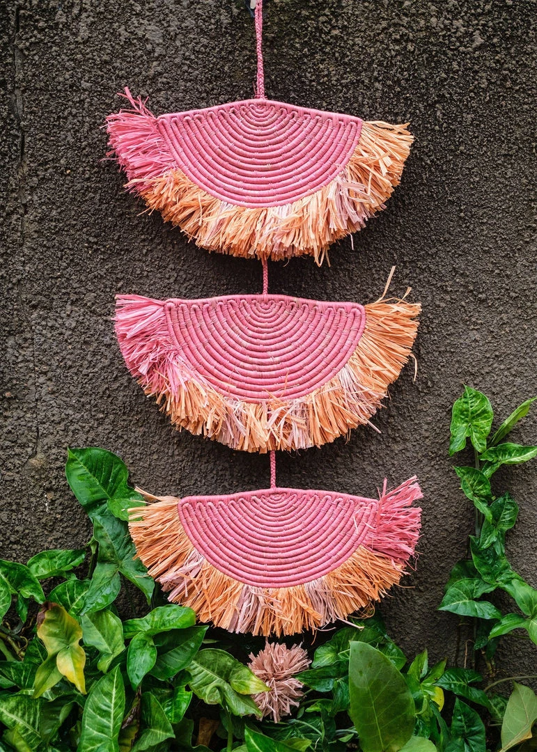 KAZI Home Goods Coral Sunset Raffia Parade Mobile 4 KAZI Home Goods Coral Sunset Raffia Parade Mobile