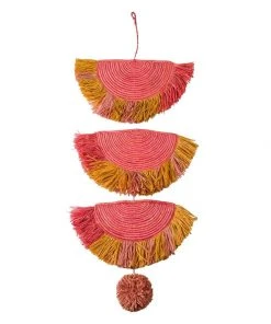 KAZI Home Goods Coral Sunset Raffia Parade Mobile