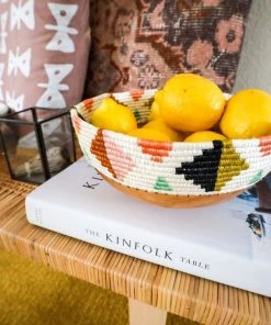 KAZI Home Goods Desert Flower Wooden Bowl