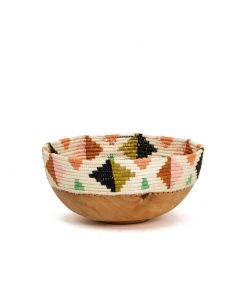 KAZI Home Goods Desert Flower Wooden Bowl