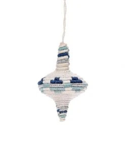KAZI Fair Trade Diamond Shaped Blue Metallic Ornament