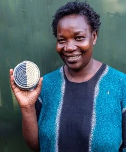 KAZI Dipped Blue Night Raffia Coaster Set 7 KAZI Dipped Blue Night Raffia Coaster Set