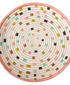 KAZI Dotted Peach Circular Tray Home Goods