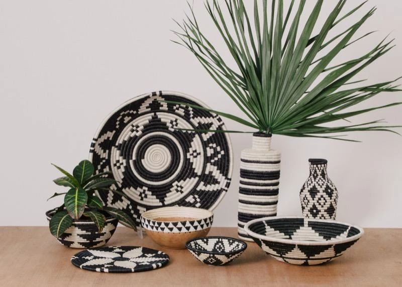 KAZI Extra Large Black + White Ikaze Basket Home Goods 2 KAZI Extra Large Black + White Ikaze Basket Home Goods