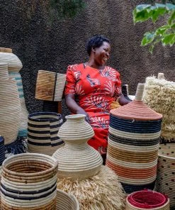 KAZI Fringed Black Stool Furniture