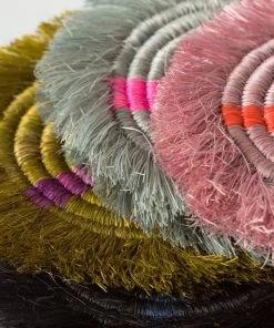 KAZI Fringed Multicolor Neon Coaster Set