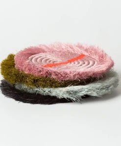 KAZI Fringed Multicolor Neon Coaster Set