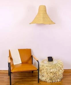 KAZI Home Goods Fringed Natural Stool With Frame