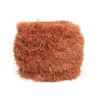 KAZI Fringed Peach Stool With Frame