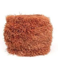 KAZI Fringed Peach Stool With Frame