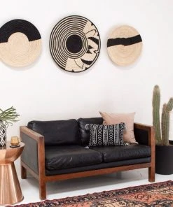 KAZI Geo Black + Natural Raffia Wall Plate Best Sellers