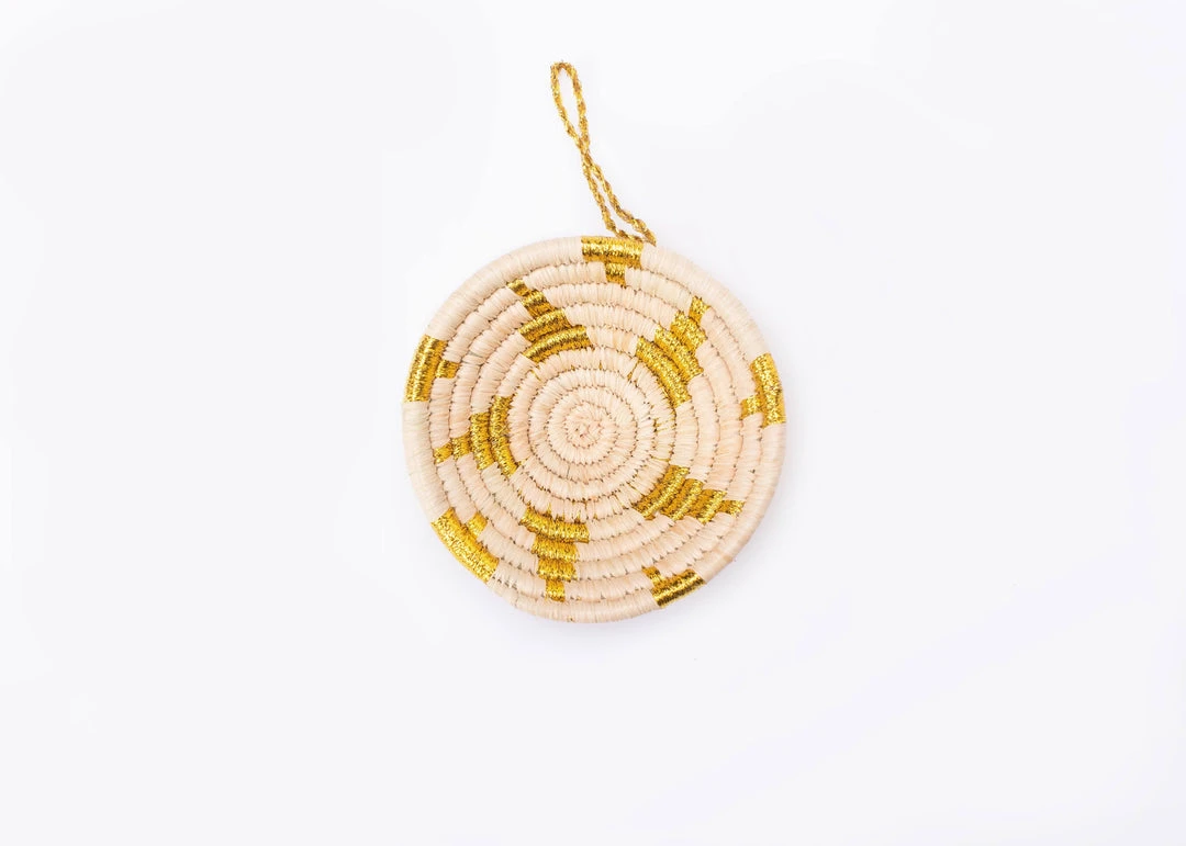 KAZI Fair Trade Gold Metallic Basket Ornament 1 KAZI Fair Trade Gold Metallic Basket Ornament