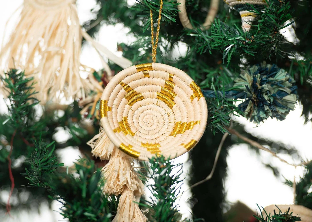 KAZI Fair Trade Gold Metallic Basket Ornament 2 KAZI Fair Trade Gold Metallic Basket Ornament