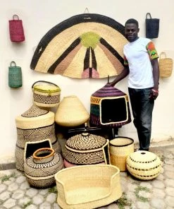 KAZI Gray Blue Hanging Basket Home Goods