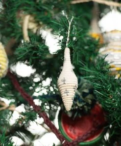 KAZI Fair Trade Icicle Silver Metallic Ornament