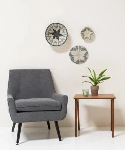 KAZI Large Metallic Silver Gray Intore Wall Bowl 3 KAZI Large Metallic Silver Gray Intore Wall Bowl