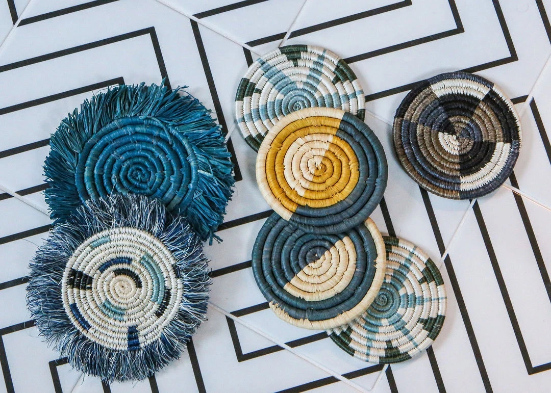 KAZI Light Taupe Jua Coasters 5 KAZI Light Taupe Jua Coasters