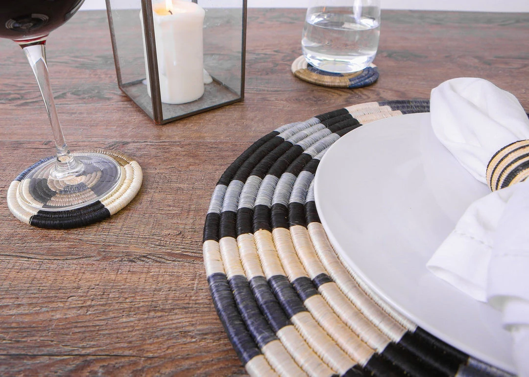 KAZI Light Taupe Jua Coasters 2 KAZI Light Taupe Jua Coasters