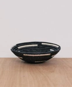KAZI Medium Silver Black Spiral Wall Basket