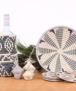 KAZI Metallic Gray Hope Oversized Coaster Set 6 KAZI Metallic Gray Hope Oversized Coaster Set