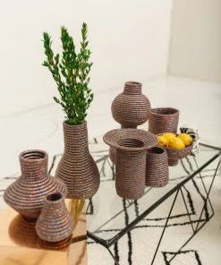 KAZI Home Goods Metallic Prism Short Tapered Vase