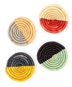 KAZI Mod Raffia Coaster Set Home Goods