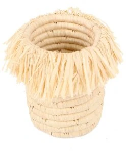 KAZI Natural Fringed Brush Cup Home Goods