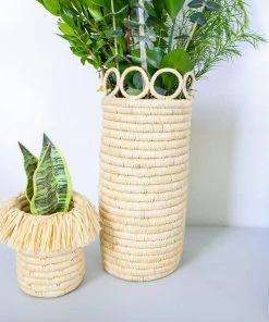 KAZI Natural Fringed Brush Cup Home Goods