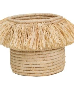 KAZI Home Goods Natural Fringed Large Catch All