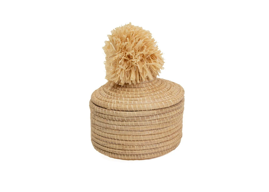 KAZI Home Goods Natural Penelope Pom Pom Box 1 KAZI Home Goods Natural Penelope Pom Pom Box