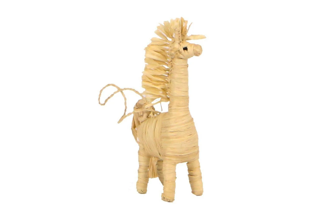 KAZI Fair Trade Natural Raffia Giraffe Ornament 1 KAZI Fair Trade Natural Raffia Giraffe Ornament