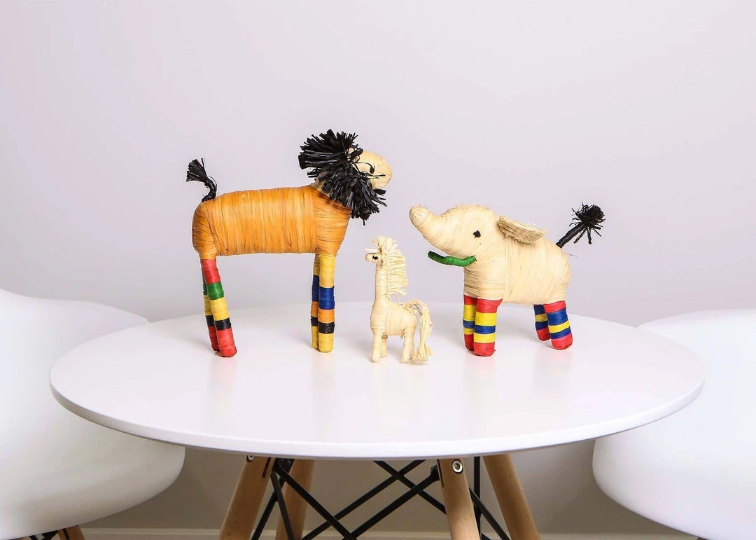 KAZI Fair Trade Natural Raffia Giraffe Ornament 3 KAZI Fair Trade Natural Raffia Giraffe Ornament