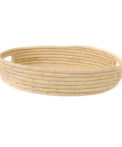 KAZI Natural Raffia Oval Tray Home Goods