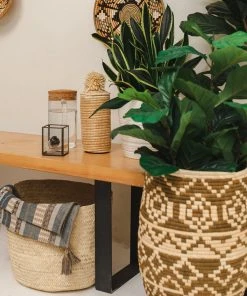 KAZI Home Goods Natural Tina Pom Pom Box