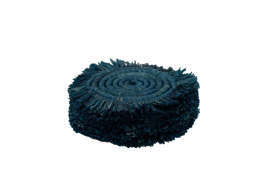 KAZI Niagara Fringed Oversized Raffia Coaster Set 2 KAZI Niagara Fringed Oversized Raffia Coaster Set